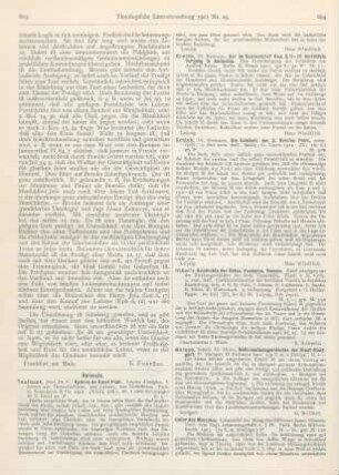 604 [Rezension] Grosch, Hermann, Der im Galaterbrief Kap. 2, 11-14 berichtete Vorgang in Antiochia. Eine Rechtfertigung des Verhaltens des Apostels Petrus