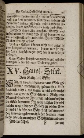 XV. Haupt-Stück. Von Saltz und Eßig
