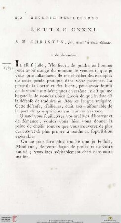 (Lettre CXXXI - CXL)