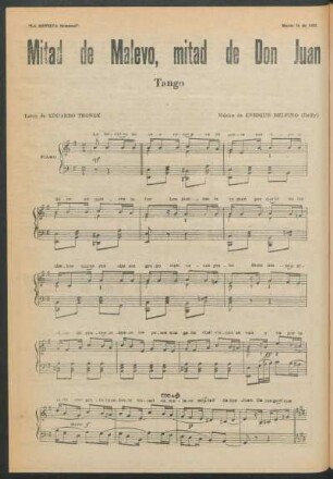 Mitad de malevo, mitad de Don Juan - tango