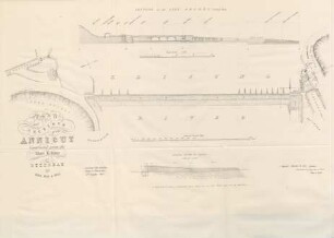 Plan and sections of the annicut constructed across the river Kristna at Bezoarah in 1853., 1854. & 1855.