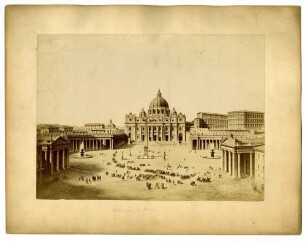 Rom, Peterskirche,Rom, Petersplatz,unbekannt, Ansicht des Petersplatzes in Rom (Druck)