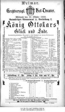 König Ottokars Glück und Ende