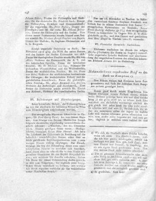 Melanchthons ungedruckter Brief an den Rath zu Kempten.