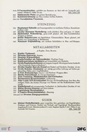 Metallarbeiten (Nr. 341-359)