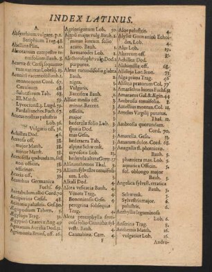 Index Latinus.