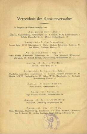 Verzeichnis der Konkursverwalter