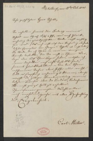 Brief an B. Schott's Söhne : 11.10.1845