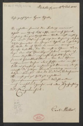 Brief an B. Schott's Söhne : 11.10.1845