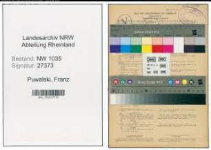 Entnazifizierung Franz Puwalski , geb. 11.04.1906 (Hauer)