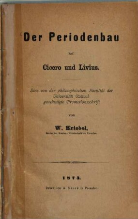 Der Periodenbau bei Cicero und Livius