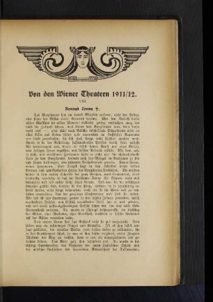 Von den Wiener Theatern 1911/12