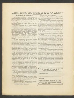 Los concursos de "Alma"