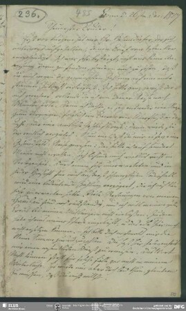 Eigenh. Briefkonzept von August Wilhelm von Schlegel an Friedrich von Schlegel, Bonn, 26.12.1827