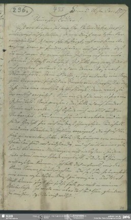 Eigenh. Briefkonzept von August Wilhelm von Schlegel an Friedrich von Schlegel, Bonn, 26.12.1827