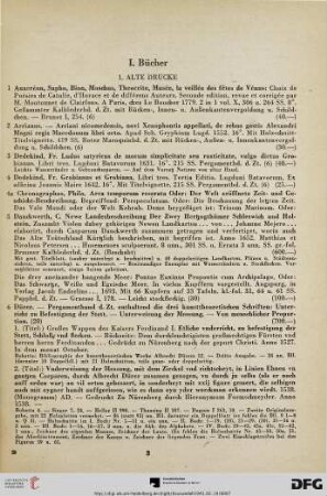 I. Bücher (Nr. 1-571)