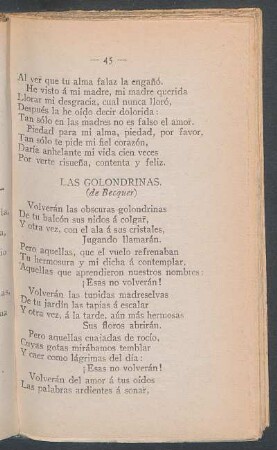 Las golondrinas. : (de Becquer)