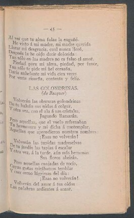 Las golondrinas. : (de Becquer)