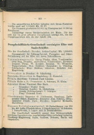 Dampfschifffahrts-Gesellschaft vereinigter Elbe- und Saale-Schiffer.