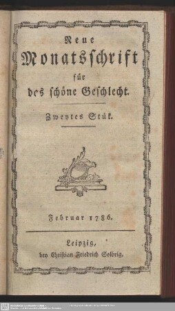 Zweytes Stük. Februar 1786