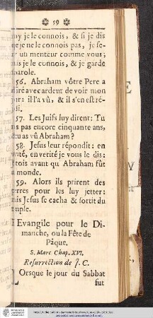 L'Evangile pour le Dimanchem ou lea Fête de Pâque