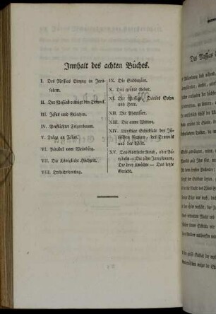 Innhalt des achten Bûches.