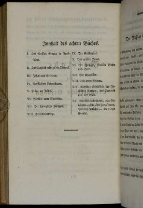 Innhalt des achten Bûches.