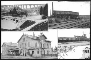 Cossen. Bahnhof, Brücke, Sandwerk