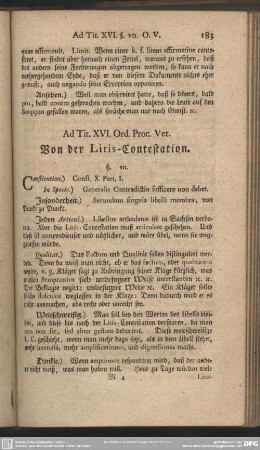 Ad. Tit. XVI. Ord. Proc. Vet. Von der Litis-Contestation
