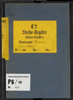 Sterberegister Standesamt Bremen