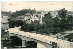 Flöha. Brücke und Schule