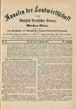 No. 33. Berlin, den 10. August 1864. IV. Jahrgang.