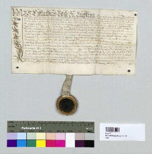 Eustachius Poisl zu Loifling verkauft an Georg Loibl, Ratsbürger zu Wörth, zwei Weingärten zu Tiefenthal, gen. die Schmeltzer und Clauber. S: Hans Bernhard Nothaft von Wernberg, Pfleger und Landrichter zu Wörth