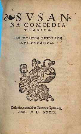 Svsanna : Comedia Tragica