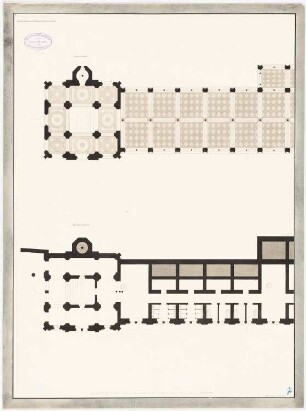 Erbauung der Neubrunn-Colonnade, Karlsbad: Grundrisse Hauptgeschoss, Souterrains