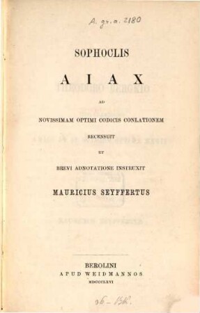 Sophoclis Aiax