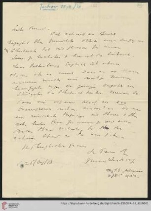 Briefe von Morris Jastrow an Carl Bezold: Brief von Morris Jastrow an Carl Bezold
