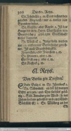 61. Reys. Von Berlin gen Dreßden