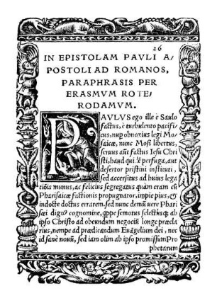 Im Epistolam Pavli Apostoli Ad Romanos, Paraphrasis Per Erasmvm Roterodamvm.
