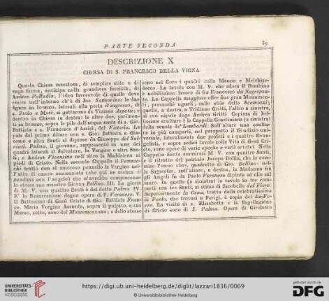 Descrizione X Chiesa di S. Francesco della Vigna
