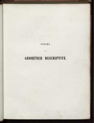 Atlas 1: Cours de géométrie descriptive. Atlas 1