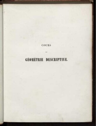 Atlas 1: Cours de géométrie descriptive. Atlas 1