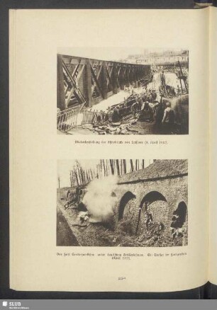 Das Fort Conde-sur-Aisne unter deutschem Artilleriefeuer, Ein Treffer im Fortgraben (April 1917)