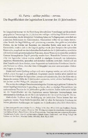 10. Patria - utilitas publica - corona. Die Begrifflichkeit der legistischen Literatur des 13. Jahrhunderts