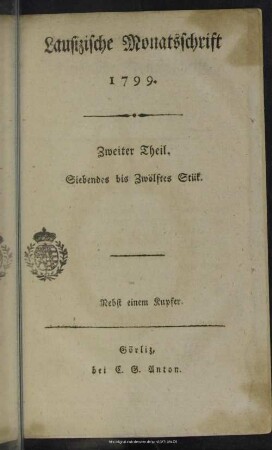 1799,7/12: Lausizische Monatsschrift