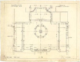 Pfann, Paul; München - Theresienhöhe; Ausstellung München 1908 - Halle I., Großer Lichthof (Grundriss)