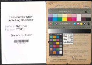 Entnazifizierung Franz Diederichs , geb. 05.08.1889 (Steuerhelfer)