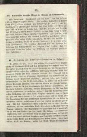Errichtung von Schullehrer-Seminaren in Belgien