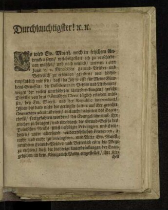 Durchlauchtigster!
