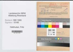 Entnazifizierung Fritz Halbhuber, geb. 18.07.1901 (Kaufm.Angets.)